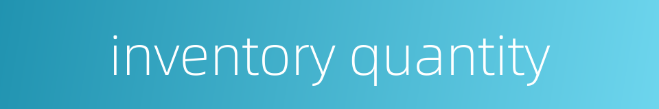 inventory quantity的同义词