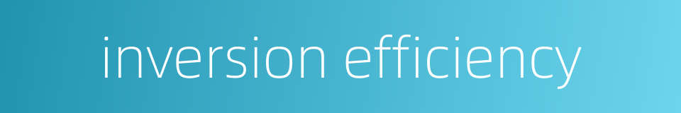 inversion efficiency的同义词