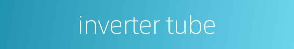 inverter tube的同义词