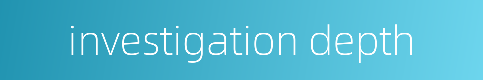 investigation depth的同义词