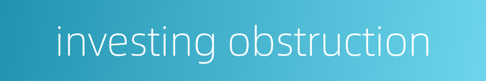 investing obstruction的同义词
