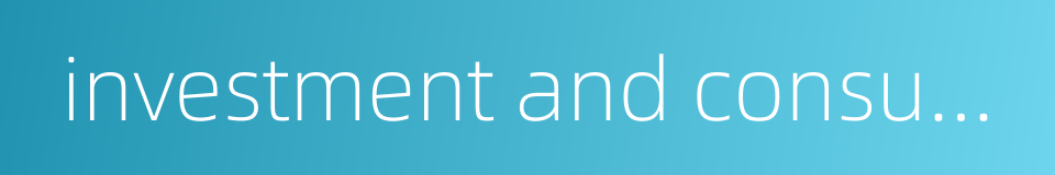 investment and consumption的同义词