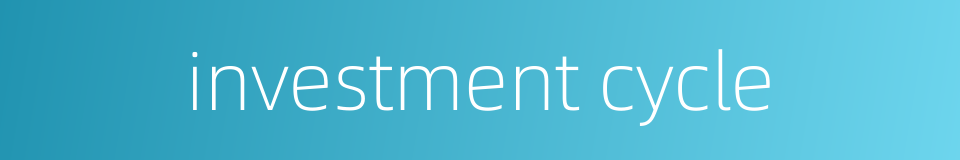 investment cycle的同义词