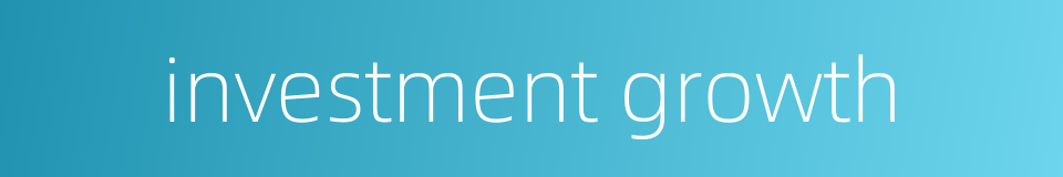 investment growth的同义词