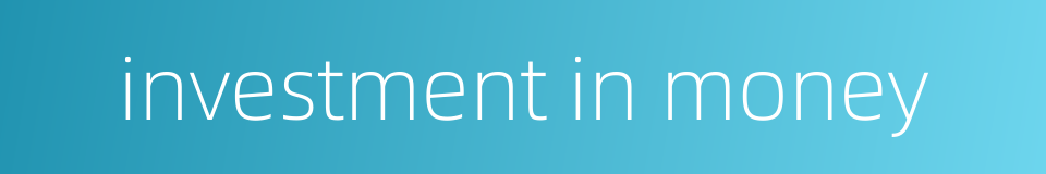 investment in money的同义词