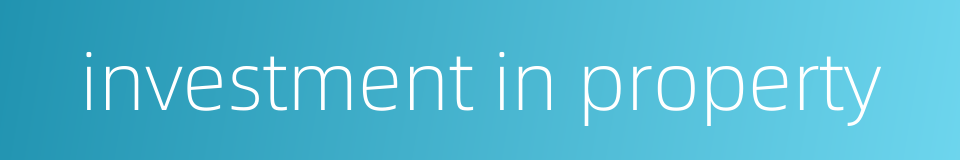 investment in property的同义词