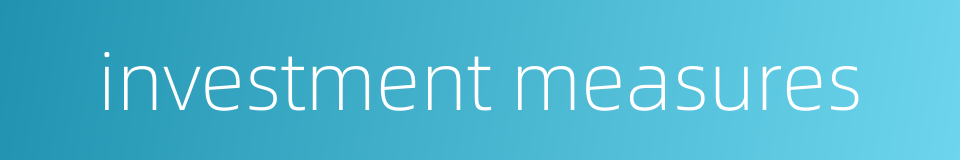 investment measures的同义词