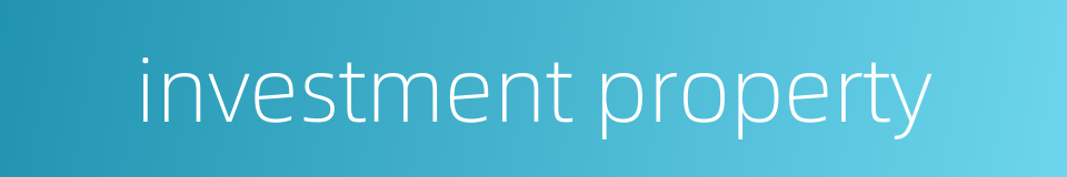investment property的同义词