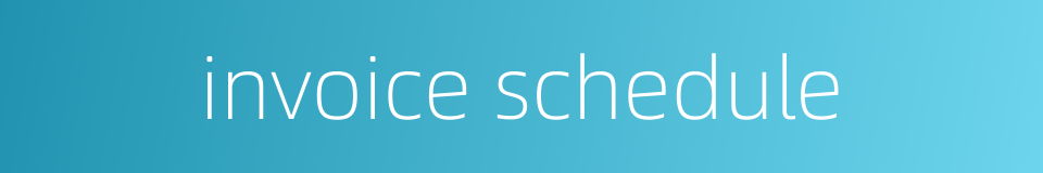 invoice schedule的同义词