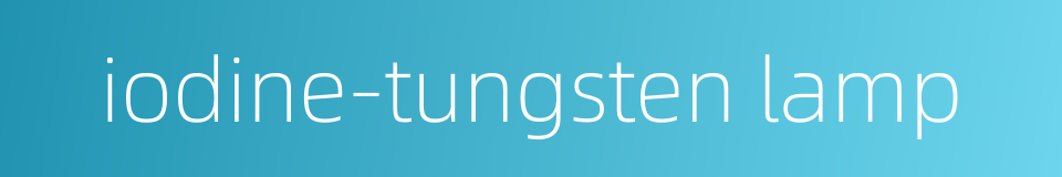 iodine-tungsten lamp的同义词