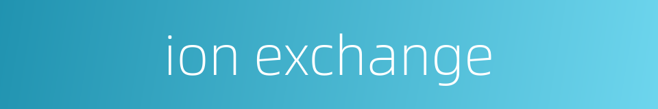 ion exchange的同义词