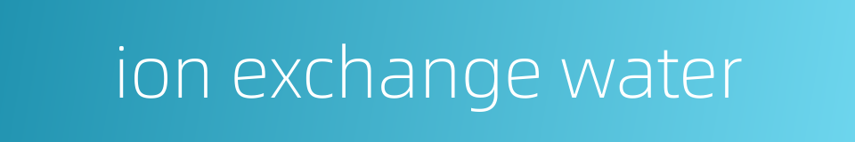 ion exchange water的同义词