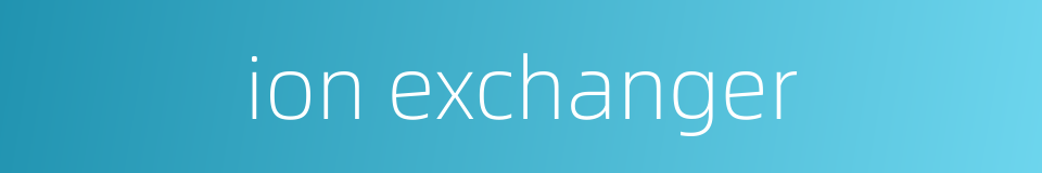 ion exchanger的同义词