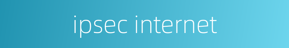 ipsec internet的同义词