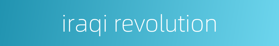 iraqi revolution的同义词