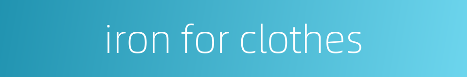 iron for clothes的同义词