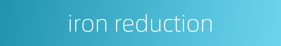 iron reduction的同义词