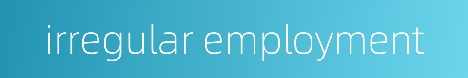 irregular employment的同义词