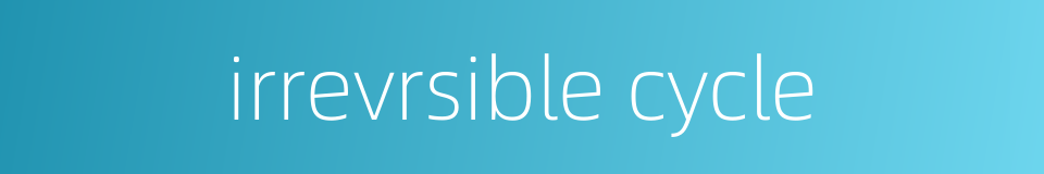 irrevrsible cycle的同义词