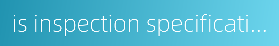 is inspection specification的同义词