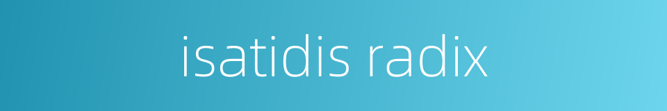 isatidis radix的同义词