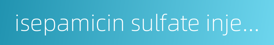 isepamicin sulfate injection的同义词