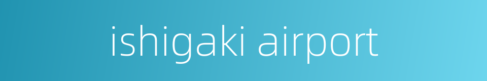 ishigaki airport的同义词