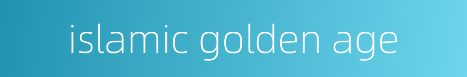 islamic golden age的同义词