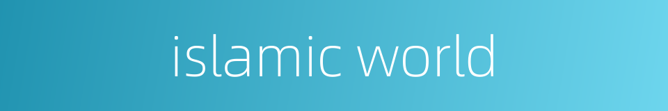 islamic world的同义词