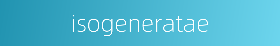 isogeneratae的同义词