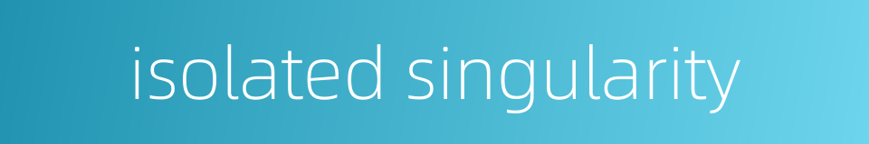 isolated singularity的同义词
