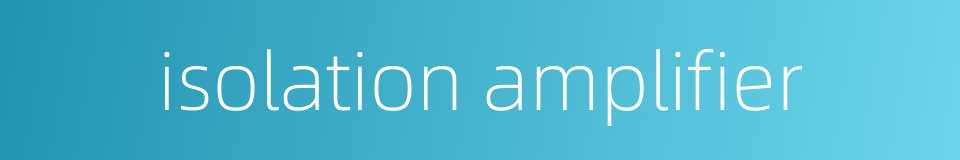 isolation amplifier的同义词