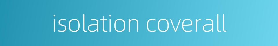 isolation coverall的同义词