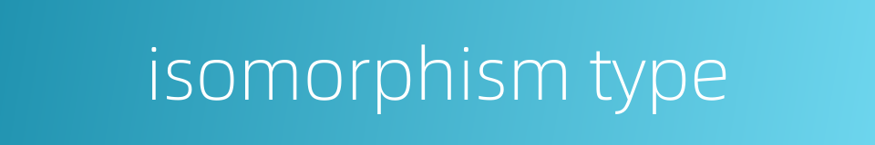 isomorphism type的同义词