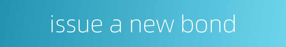 issue a new bond的同义词