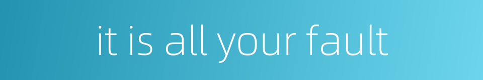 it is all your fault的同义词