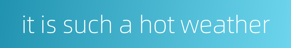 it is such a hot weather的同义词