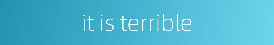 it is terrible的同义词