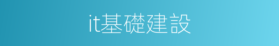 it基礎建設的同義詞