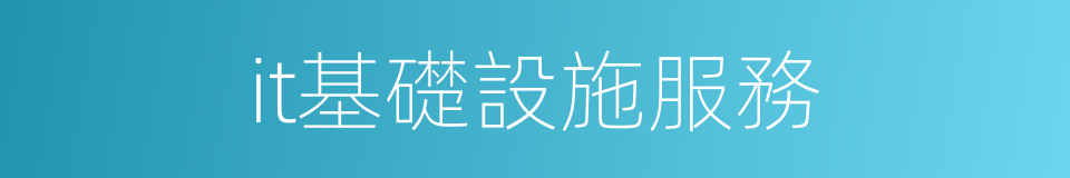 it基礎設施服務的同義詞