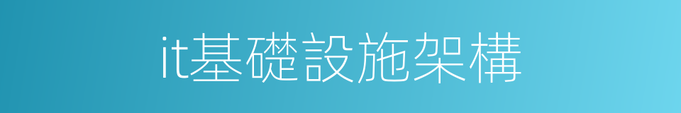 it基礎設施架構的同義詞