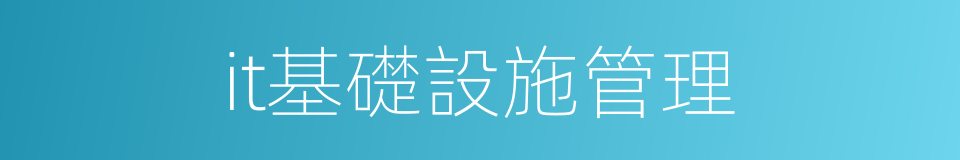 it基礎設施管理的同義詞