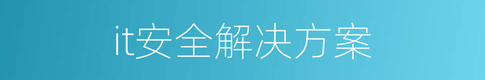 it安全解决方案的同义词