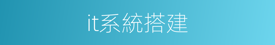 it系統搭建的同義詞