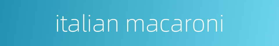 italian macaroni的同义词
