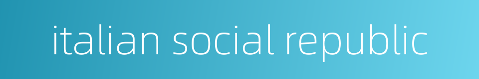 italian social republic的同义词