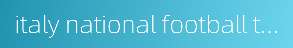 italy national football team的同义词