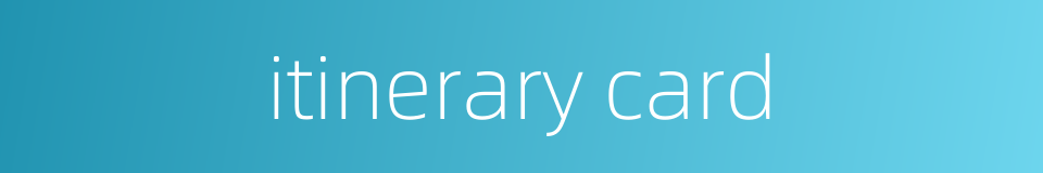 itinerary card的同义词
