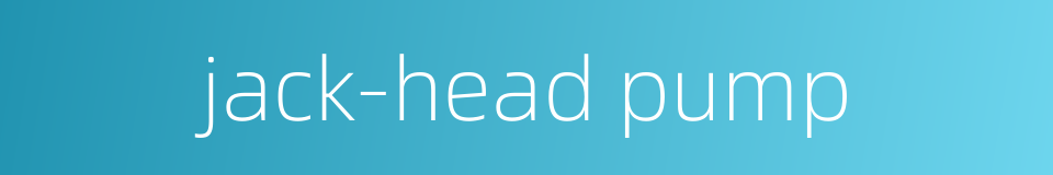 jack-head pump的同义词