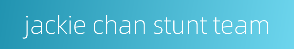 jackie chan stunt team的同义词